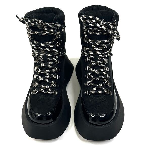 Circus NY by Sam Edelman Gail Black Lace-up Hiker Platform Boots Womens 6M New - Picture 2 of 13